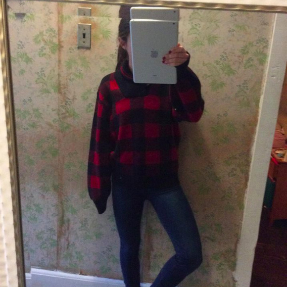 VTG Pendleton Red Plaid Pullover Sweater M - Picture 4 of 7